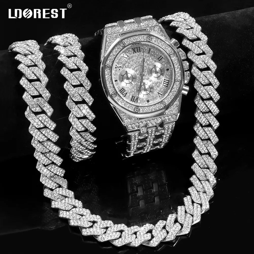 Iced Out Watches Necklace bracelet Jewelry