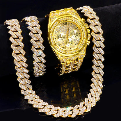 Iced Out Watches Necklace bracelet Jewelry